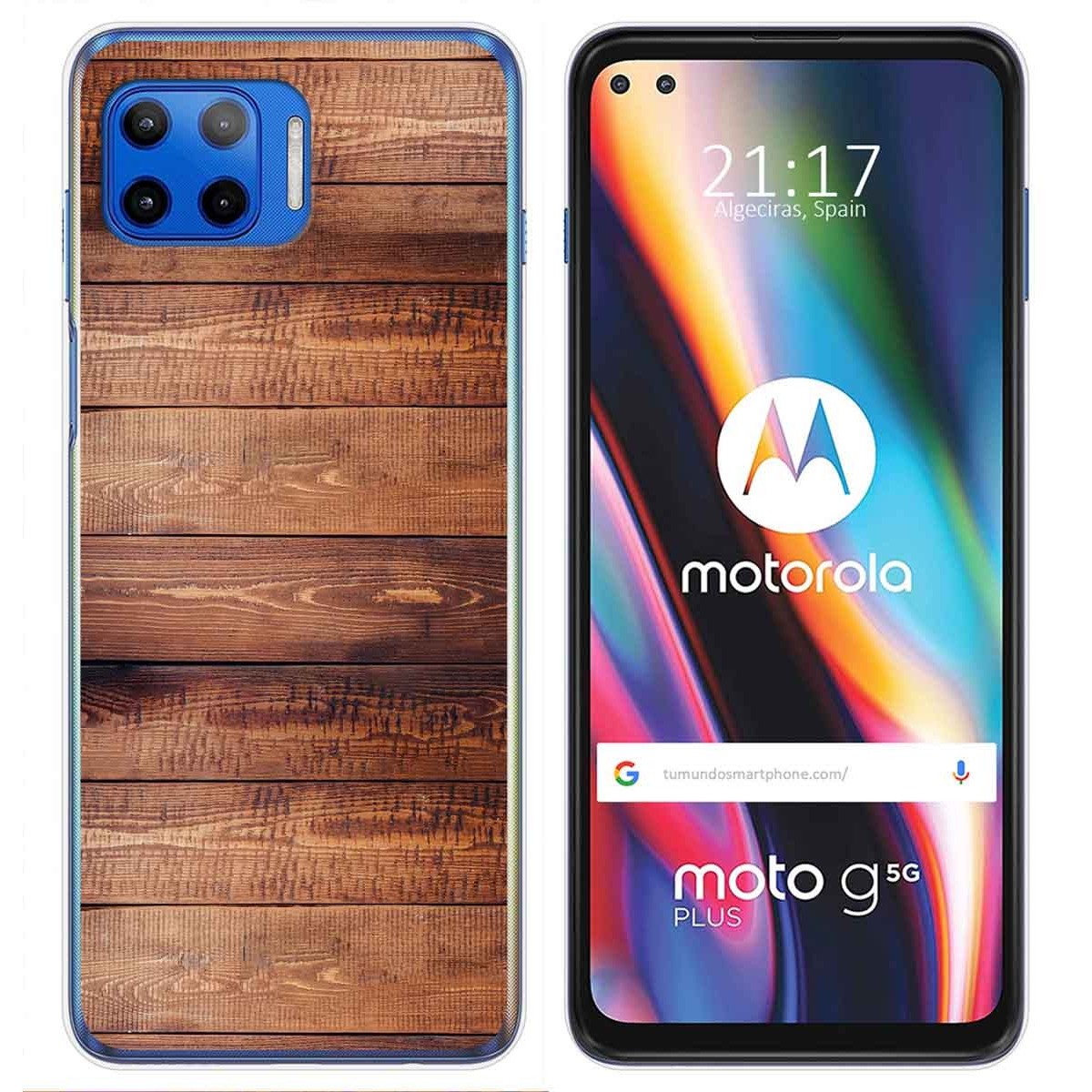 Funda Gel Tpu para Motorola Moto G 5G Plus diseño Madera 02 Dibujos