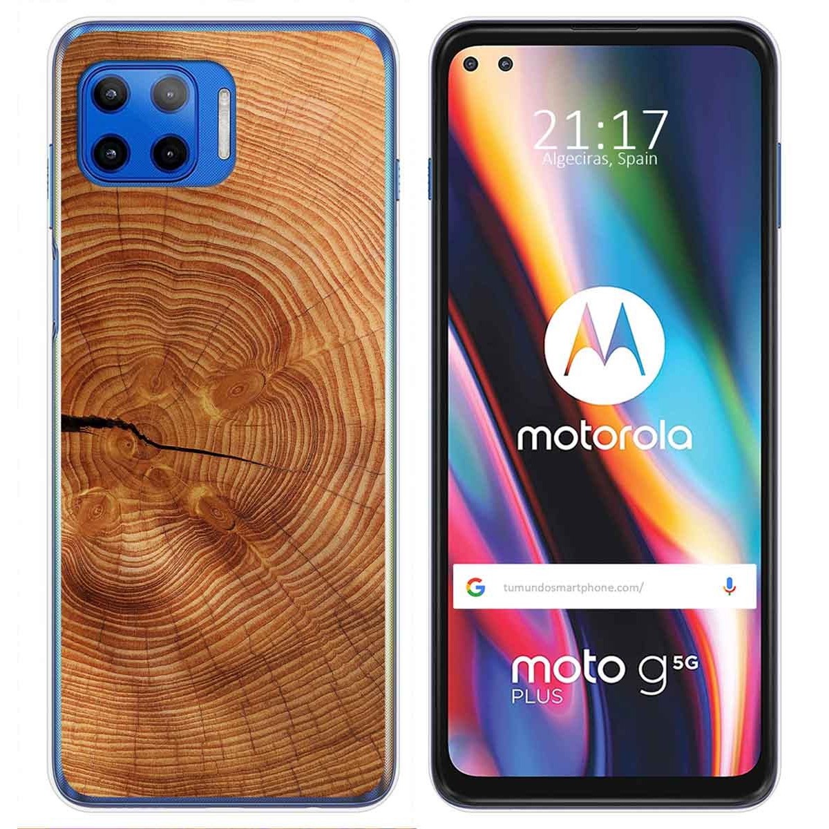 Funda Gel Tpu para Motorola Moto G 5G Plus diseño Madera 04 Dibujos
