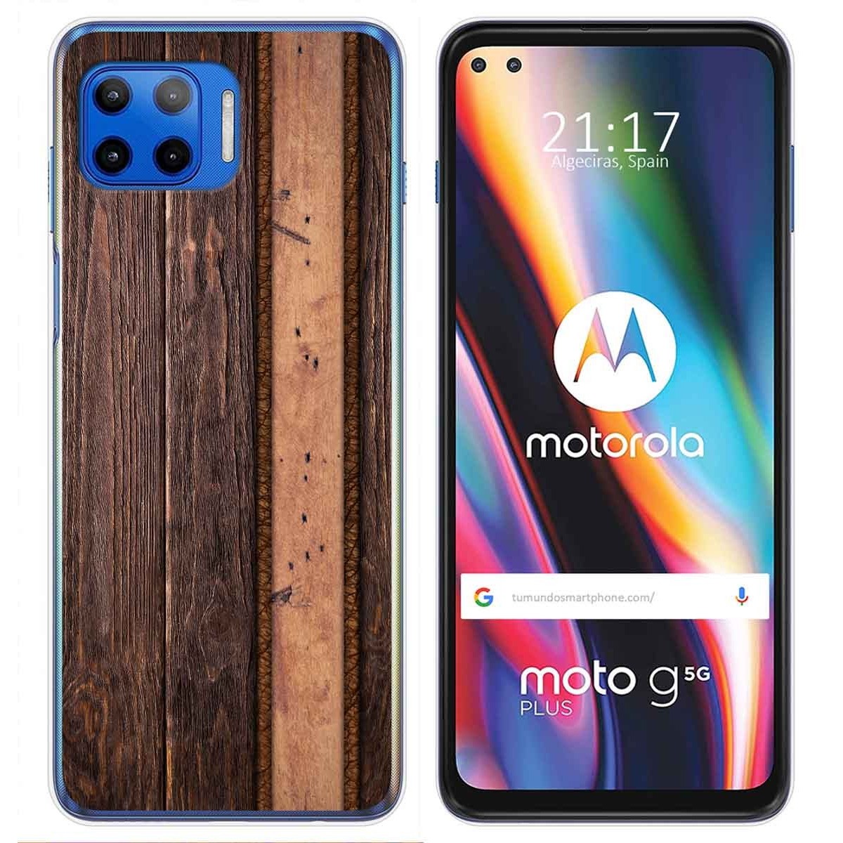 Funda Gel Tpu para Motorola Moto G 5G Plus diseño Madera 05 Dibujos