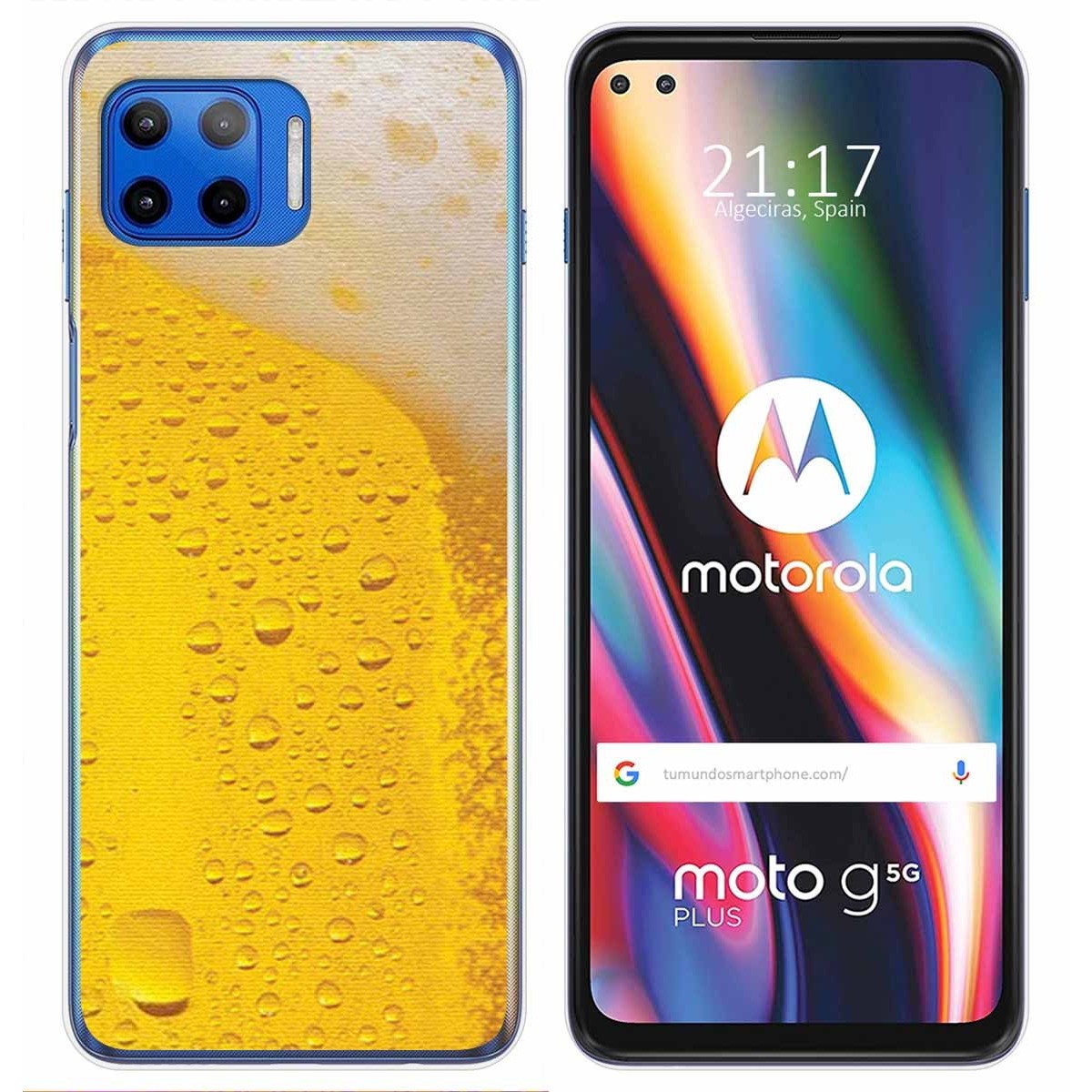 Funda Gel Tpu para Motorola Moto G 5G Plus diseño Cerveza Dibujos
