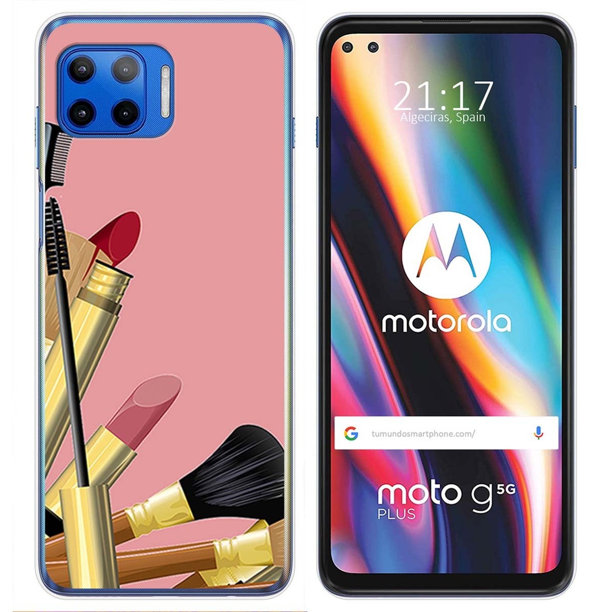 Funda Gel Tpu para Motorola Moto G 5G Plus diseño Brochas Dibujos