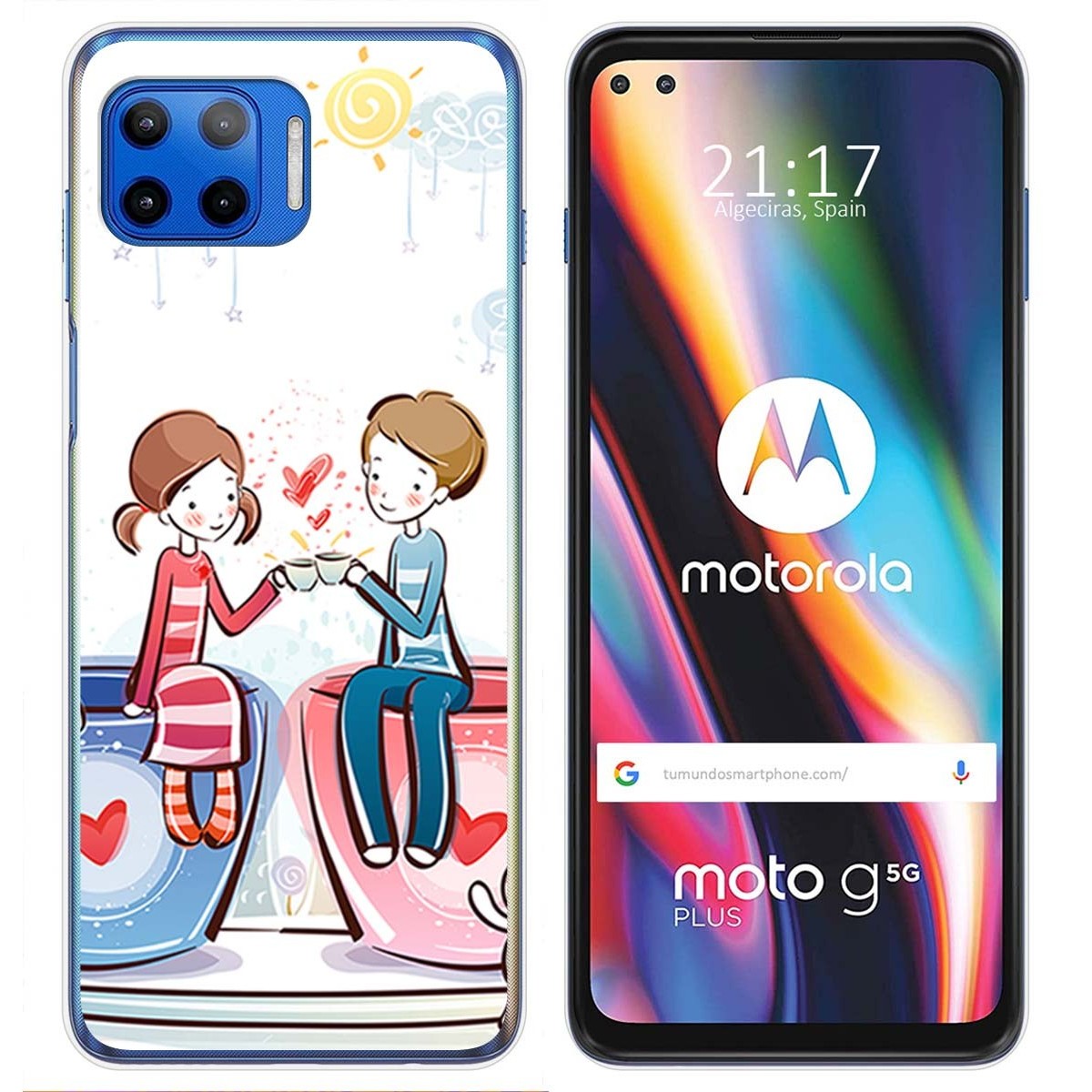 Funda Gel Tpu para Motorola Moto G 5G Plus diseño Café Dibujos