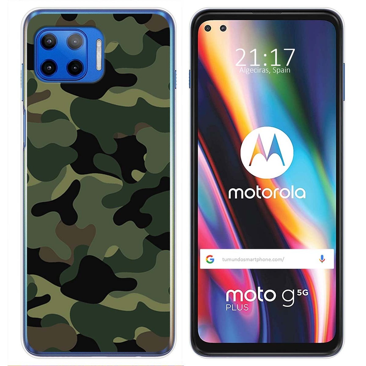 Funda Gel Tpu para Motorola Moto G 5G Plus diseño Camuflaje Dibujos