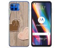 Funda Gel Tpu para Motorola Moto G 5G Plus diseño Corazones Madera Dibujos