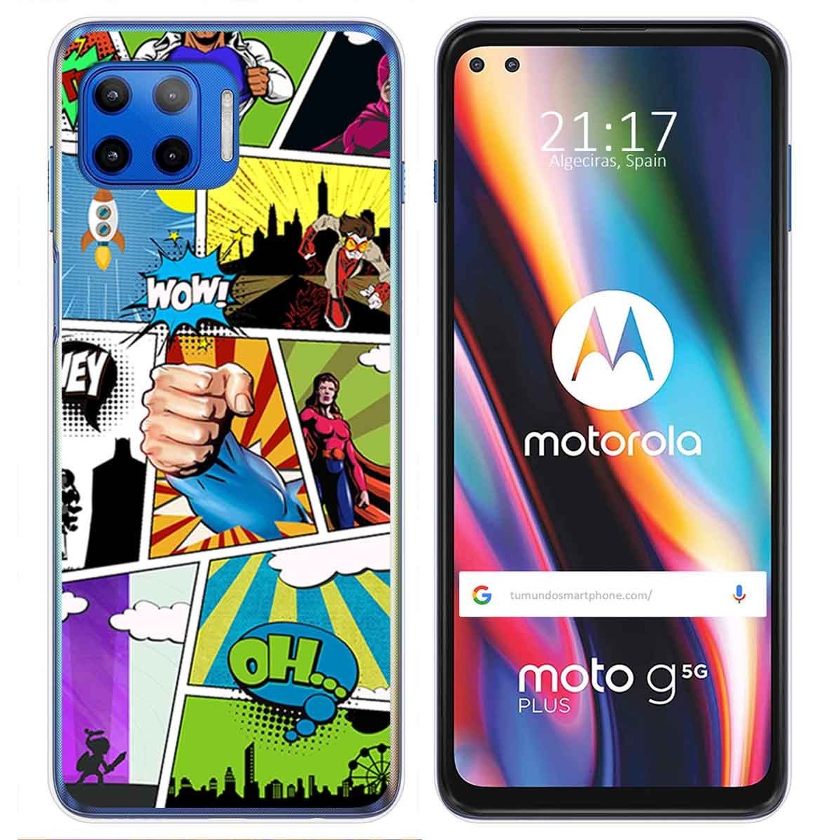 Funda Gel Tpu para Motorola Moto G 5G Plus diseño Comic Dibujos