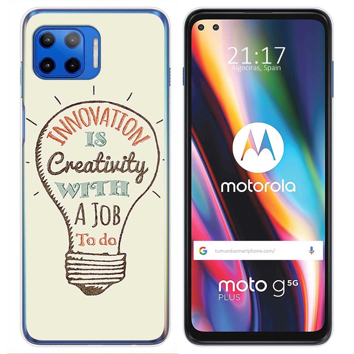 Funda Gel Tpu para Motorola Moto G 5G Plus diseño Creativity Dibujos
