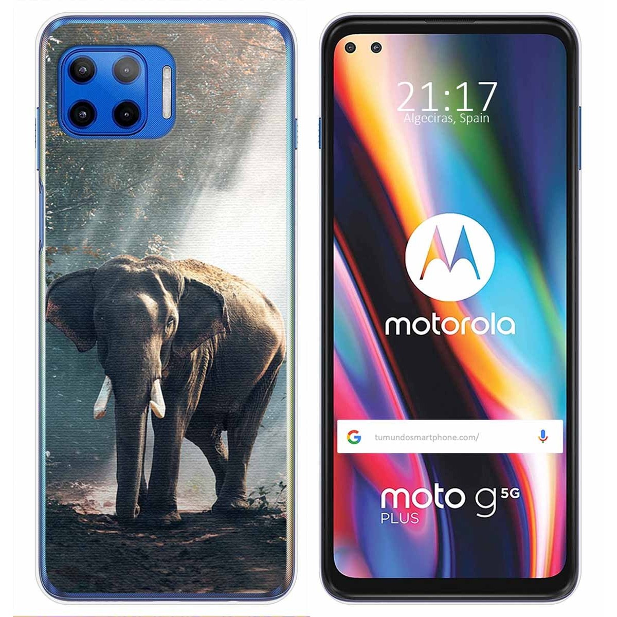 Funda Gel Tpu para Motorola Moto G 5G Plus diseño Elefante Dibujos