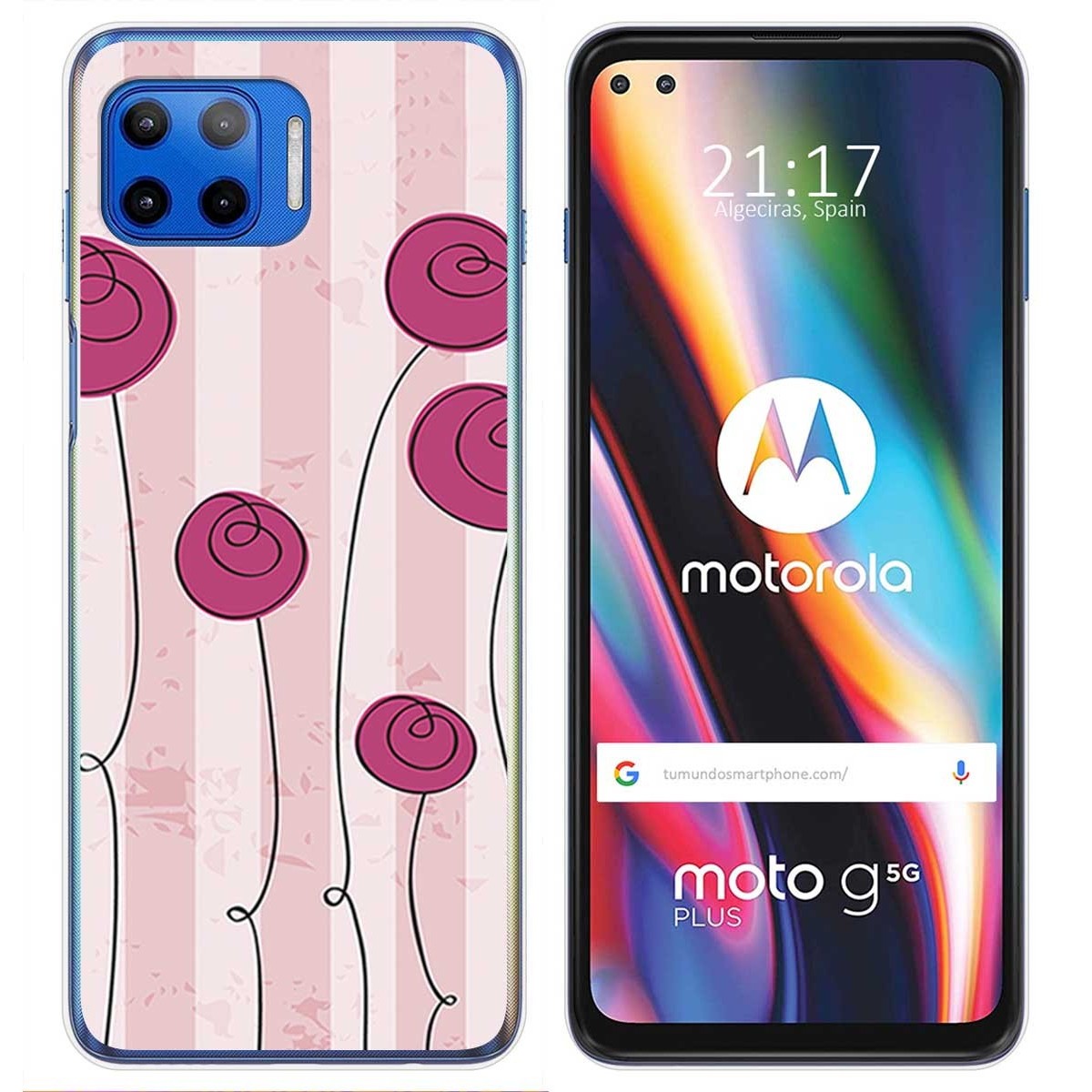 Funda Gel Tpu para Motorola Moto G 5G Plus diseño Flores Vintage Dibujos