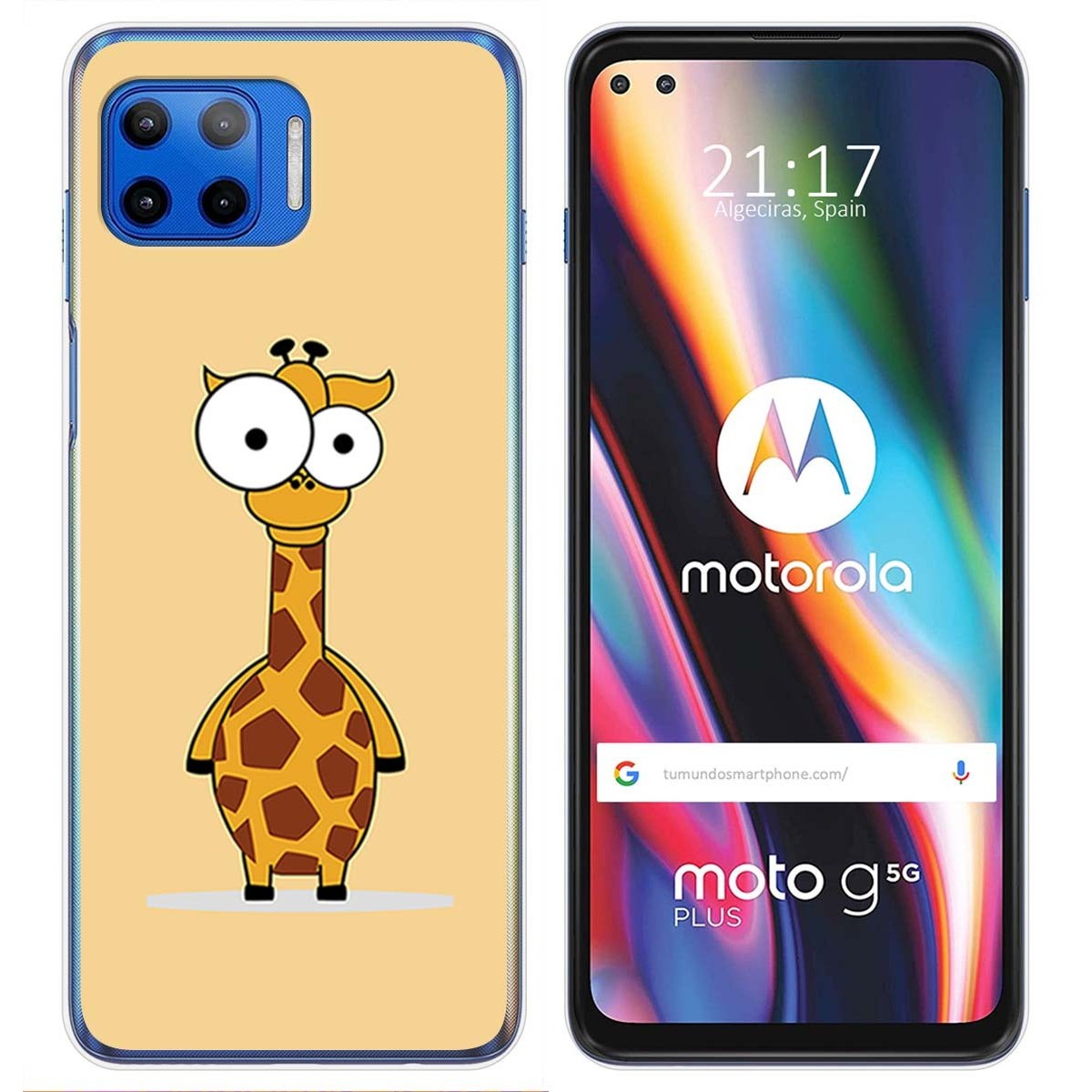 Funda Gel Tpu para Motorola Moto G 5G Plus diseño Jirafa Dibujos