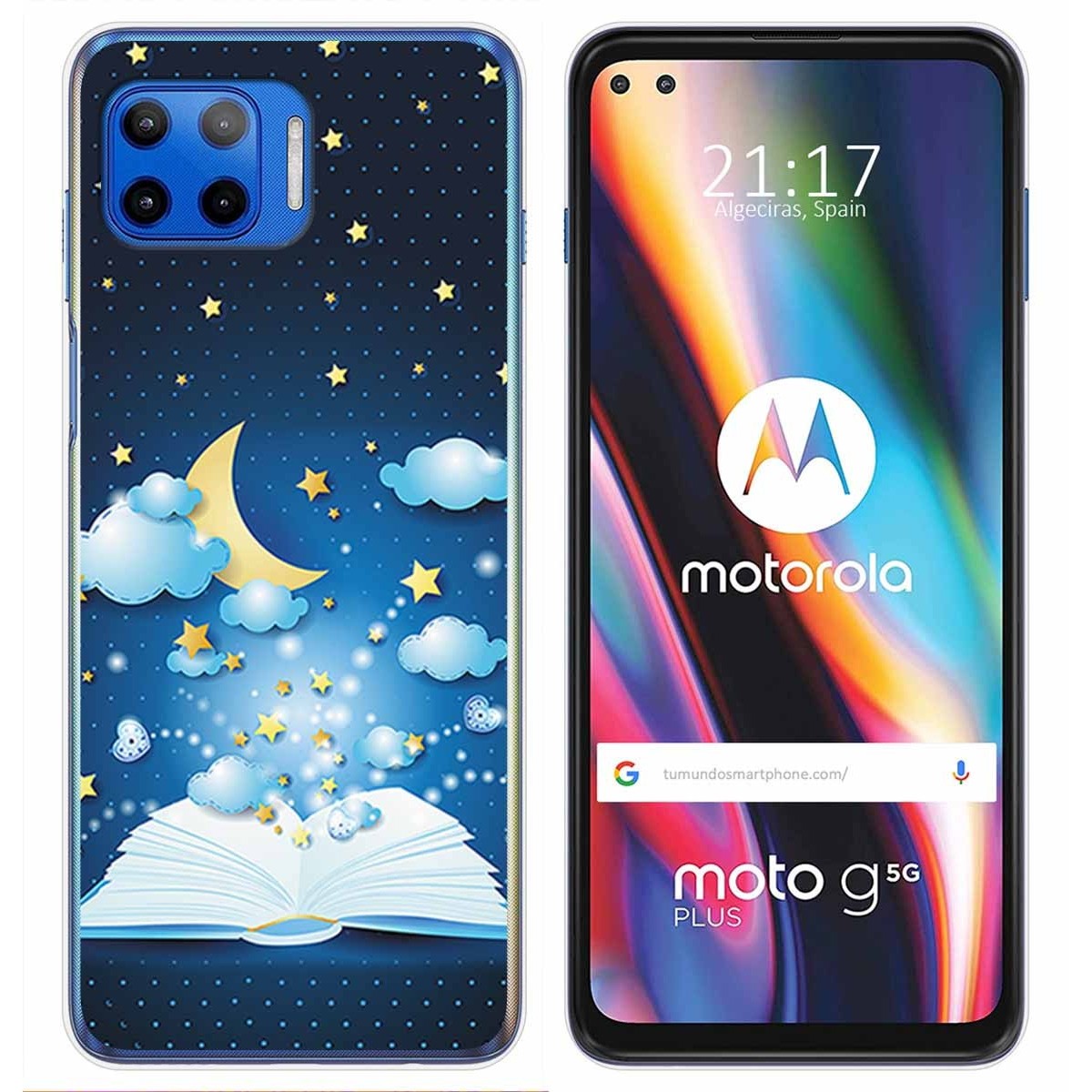 Funda Gel Tpu para Motorola Moto G 5G Plus diseño Libro Cuentos Dibujos