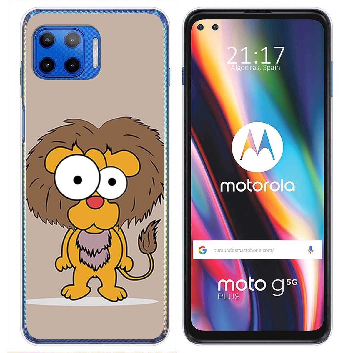 Funda Gel Tpu para Motorola Moto G 5G Plus diseño Leon Dibujos