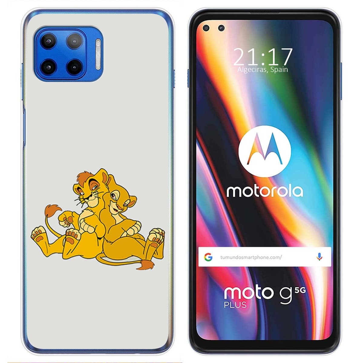 Funda Gel Tpu para Motorola Moto G 5G Plus diseño Leones Dibujos