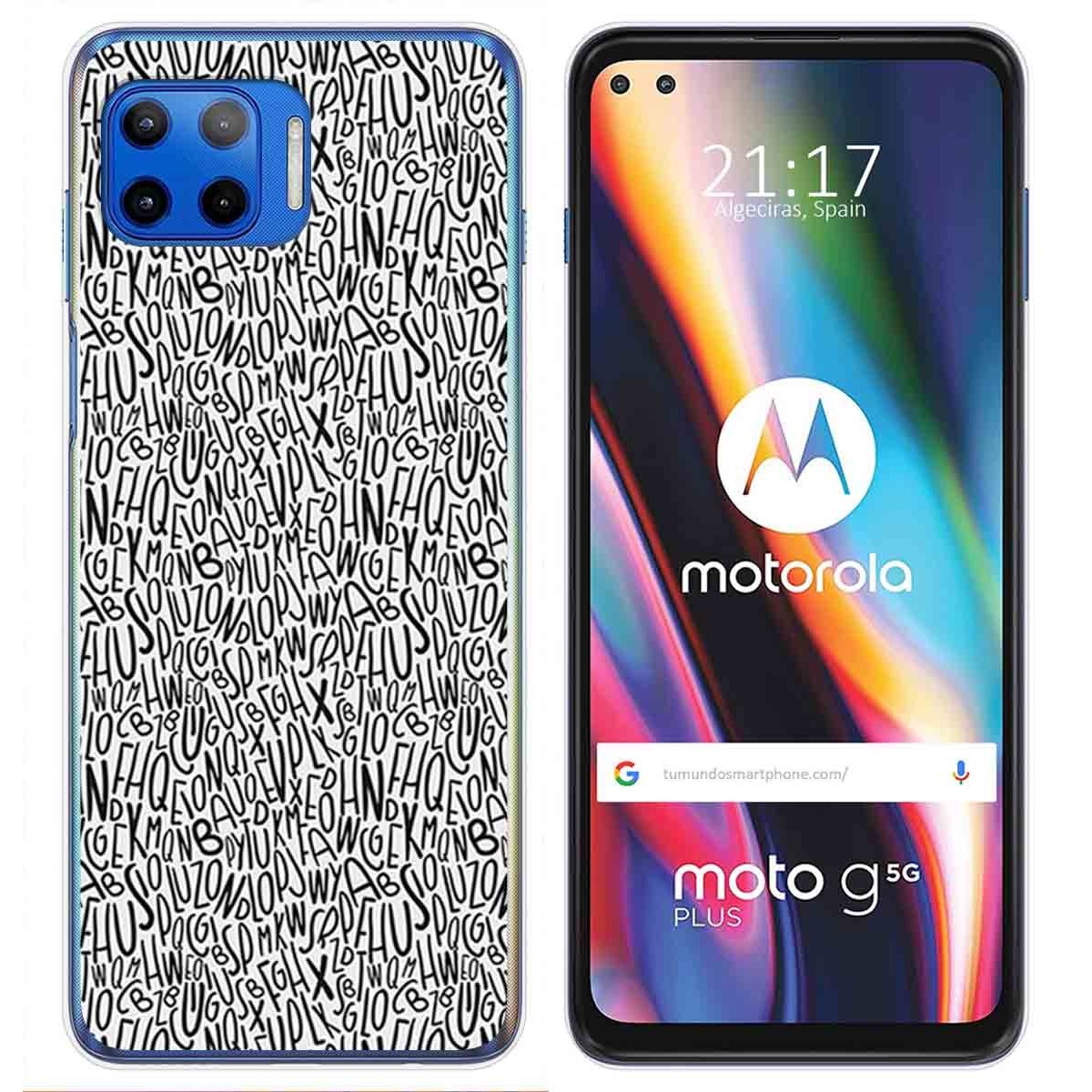 Funda Gel Tpu para Motorola Moto G 5G Plus diseño Letras Dibujos