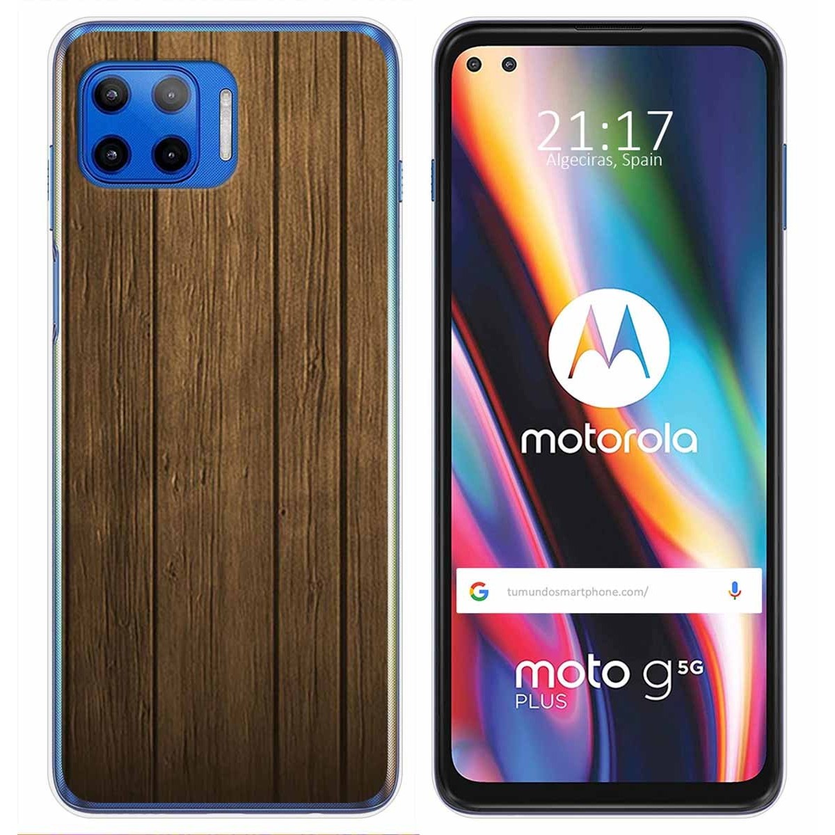 Funda Gel Tpu para Motorola Moto G 5G Plus diseño Madera Dibujos