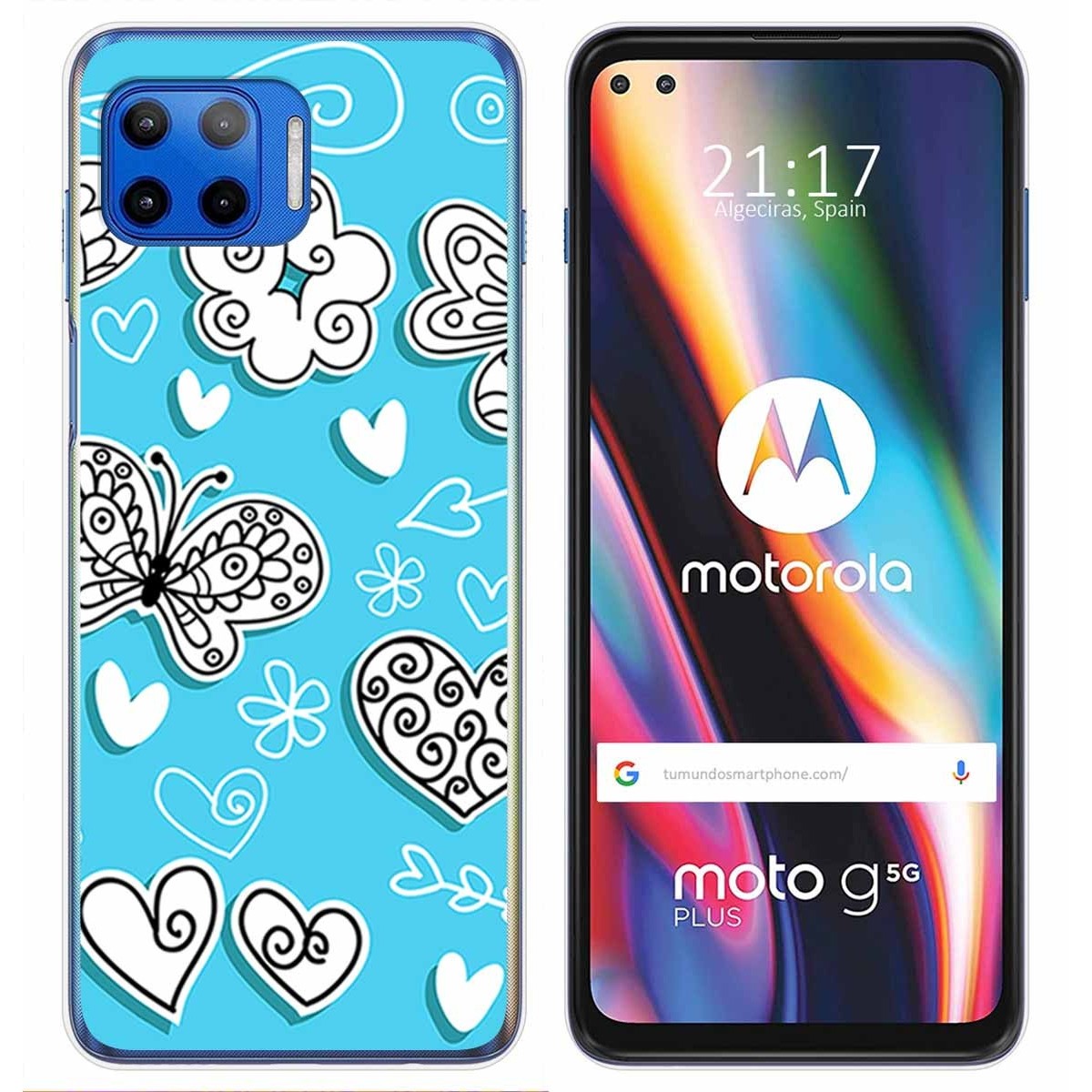 Funda Gel Tpu para Motorola Moto G 5G Plus diseño Mariposas Dibujos