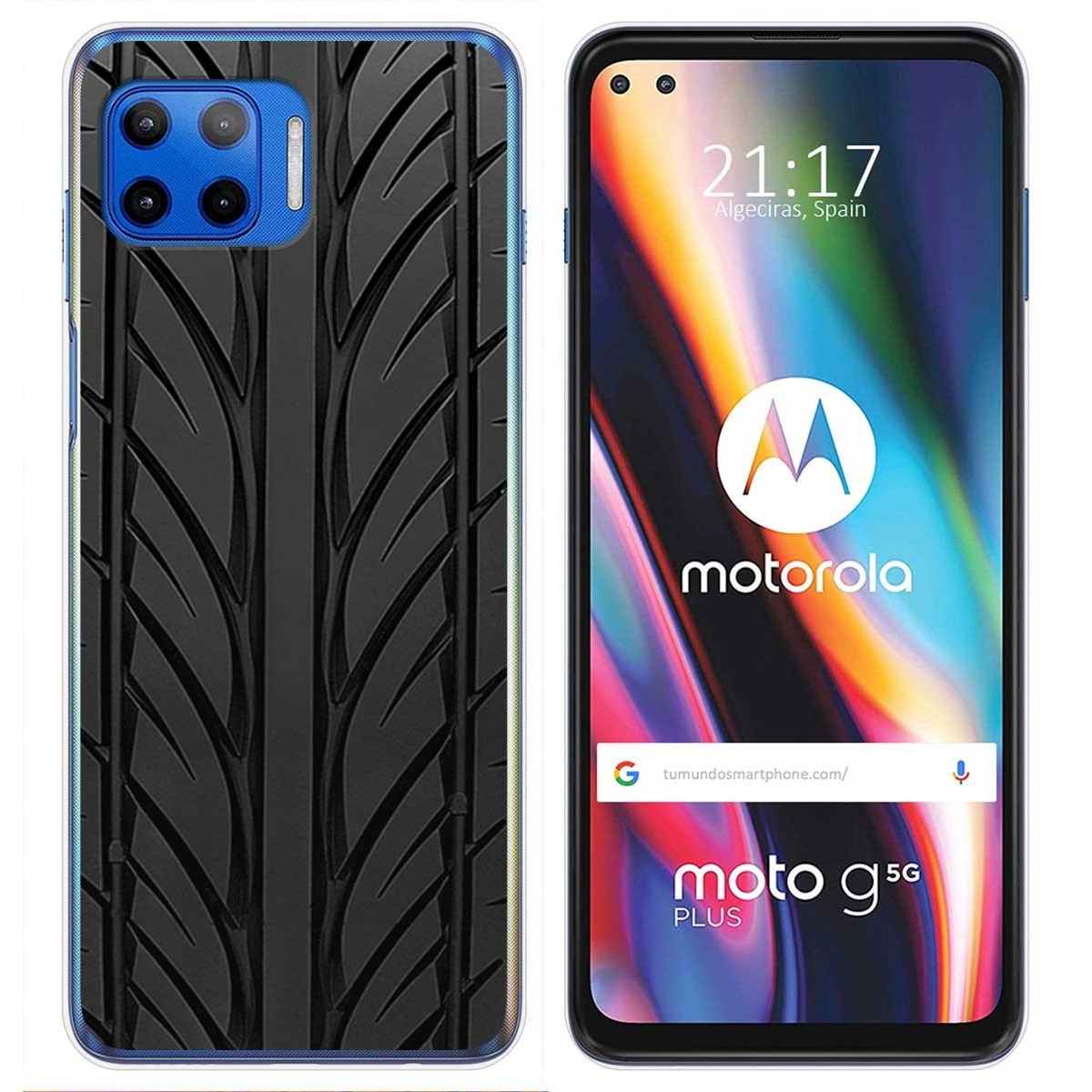 Funda Gel Tpu para Motorola Moto G 5G Plus diseño Neumatico Dibujos