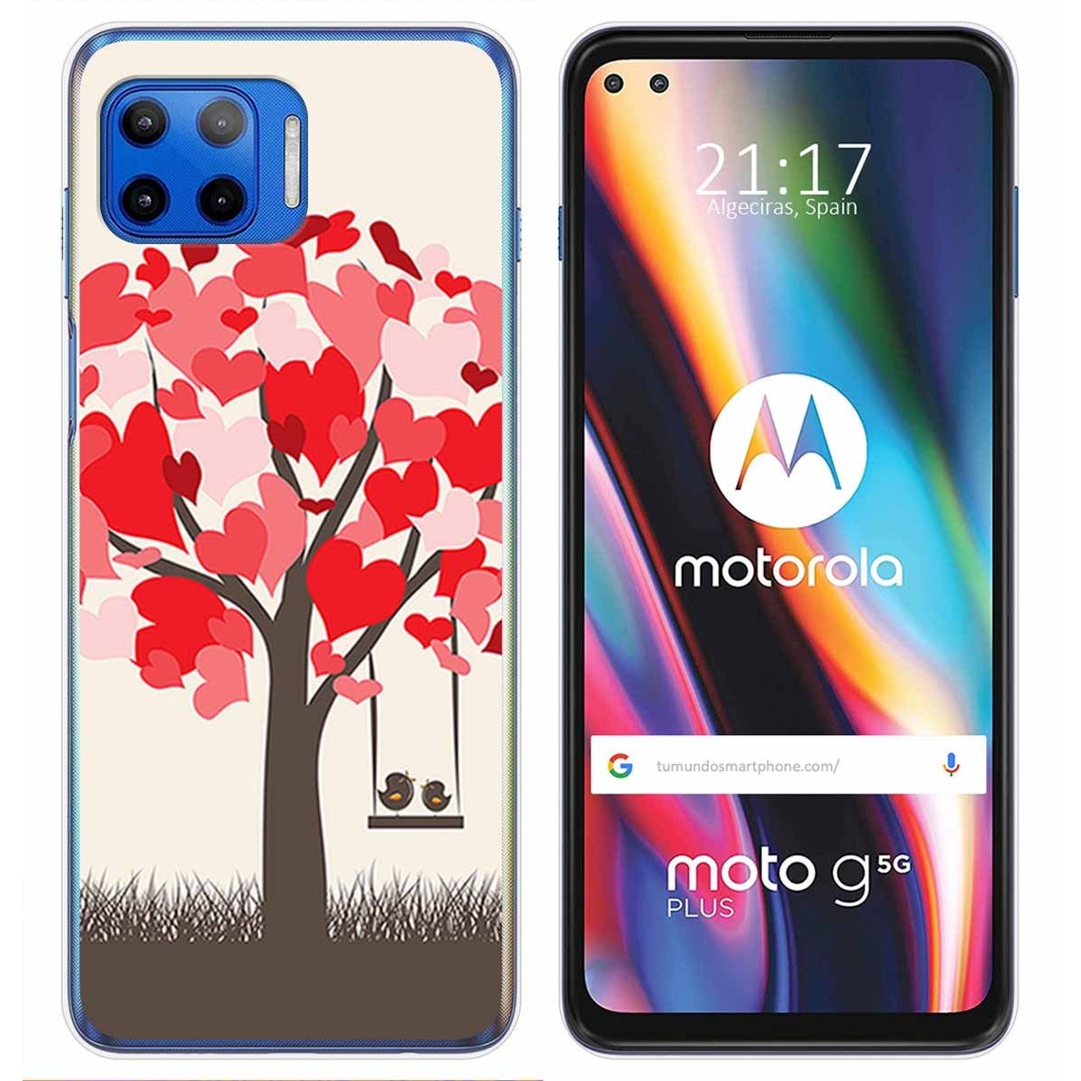 Funda Gel Tpu para Motorola Moto G 5G Plus diseño Pajaritos Dibujos
