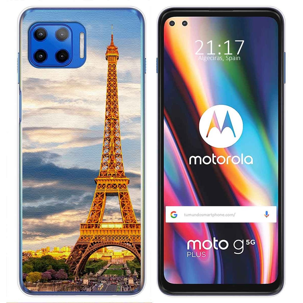 Funda Gel Tpu para Motorola Moto G 5G Plus diseño Paris Dibujos