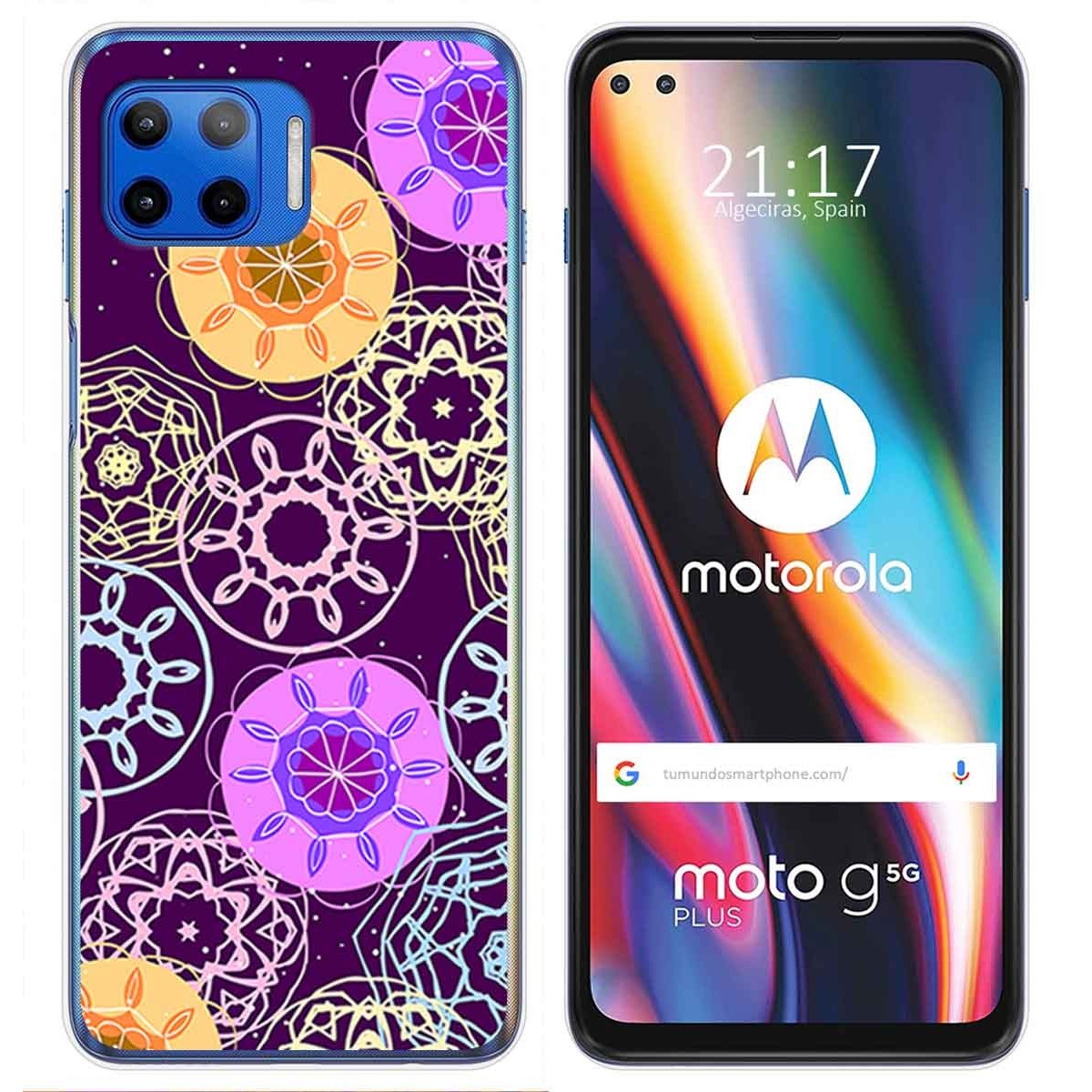Funda Gel Tpu para Motorola Moto G 5G Plus diseño Radial Dibujos