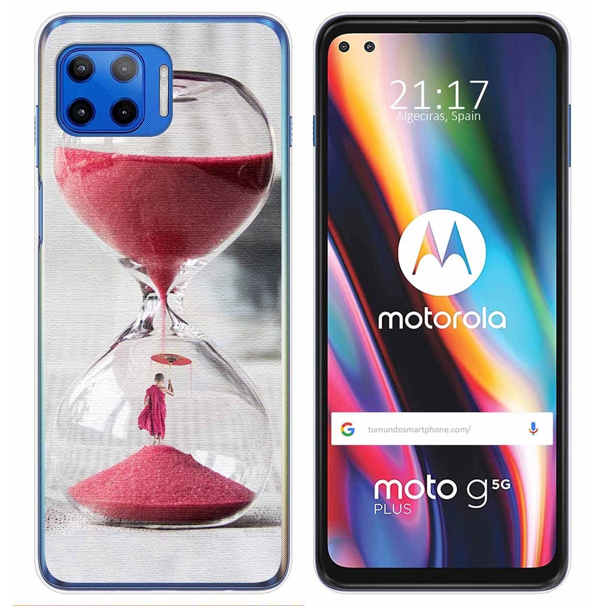 Funda Gel Tpu para Motorola Moto G 5G Plus diseño Reloj Dibujos