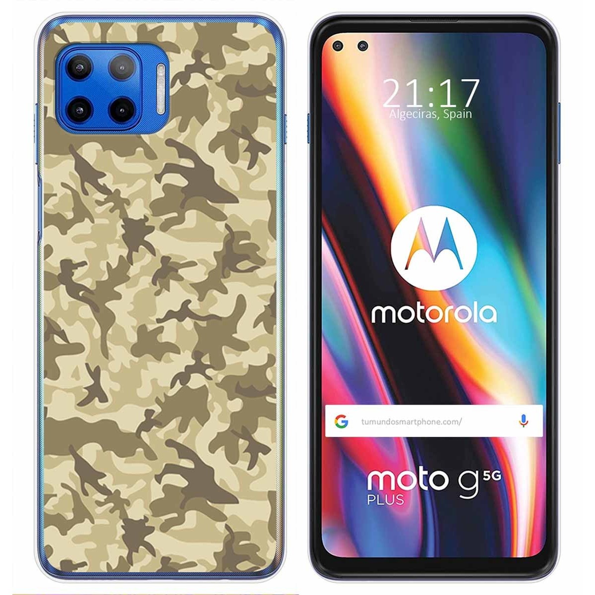 Funda Gel Tpu para Motorola Moto G 5G Plus diseño Sand Camuflaje Dibujos