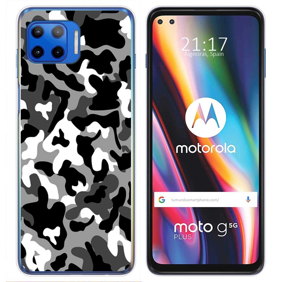 Funda Gel Tpu para Motorola Moto G 5G Plus diseño Snow Camuflaje Dibujos