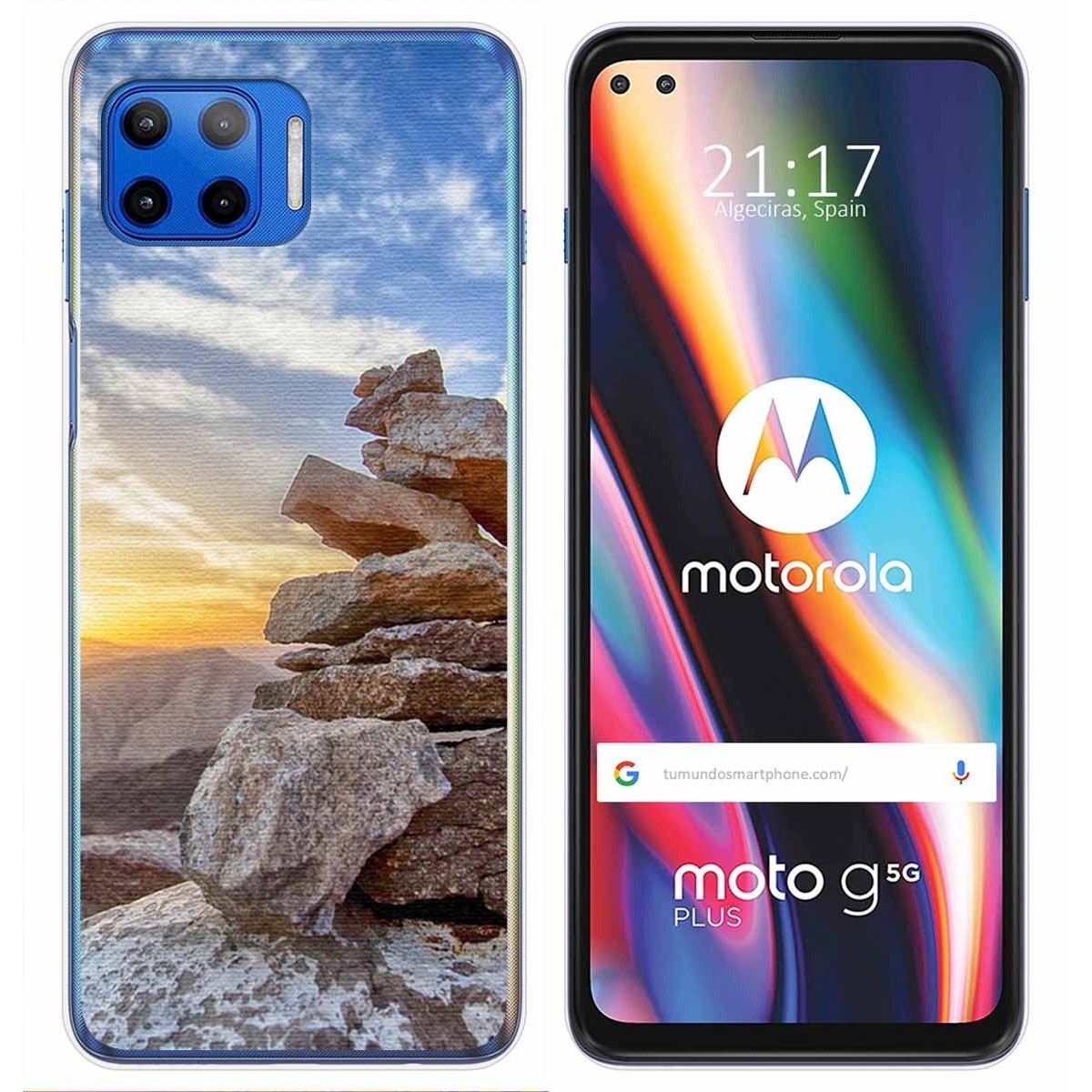 Funda Gel Tpu para Motorola Moto G 5G Plus diseño Sunset Dibujos