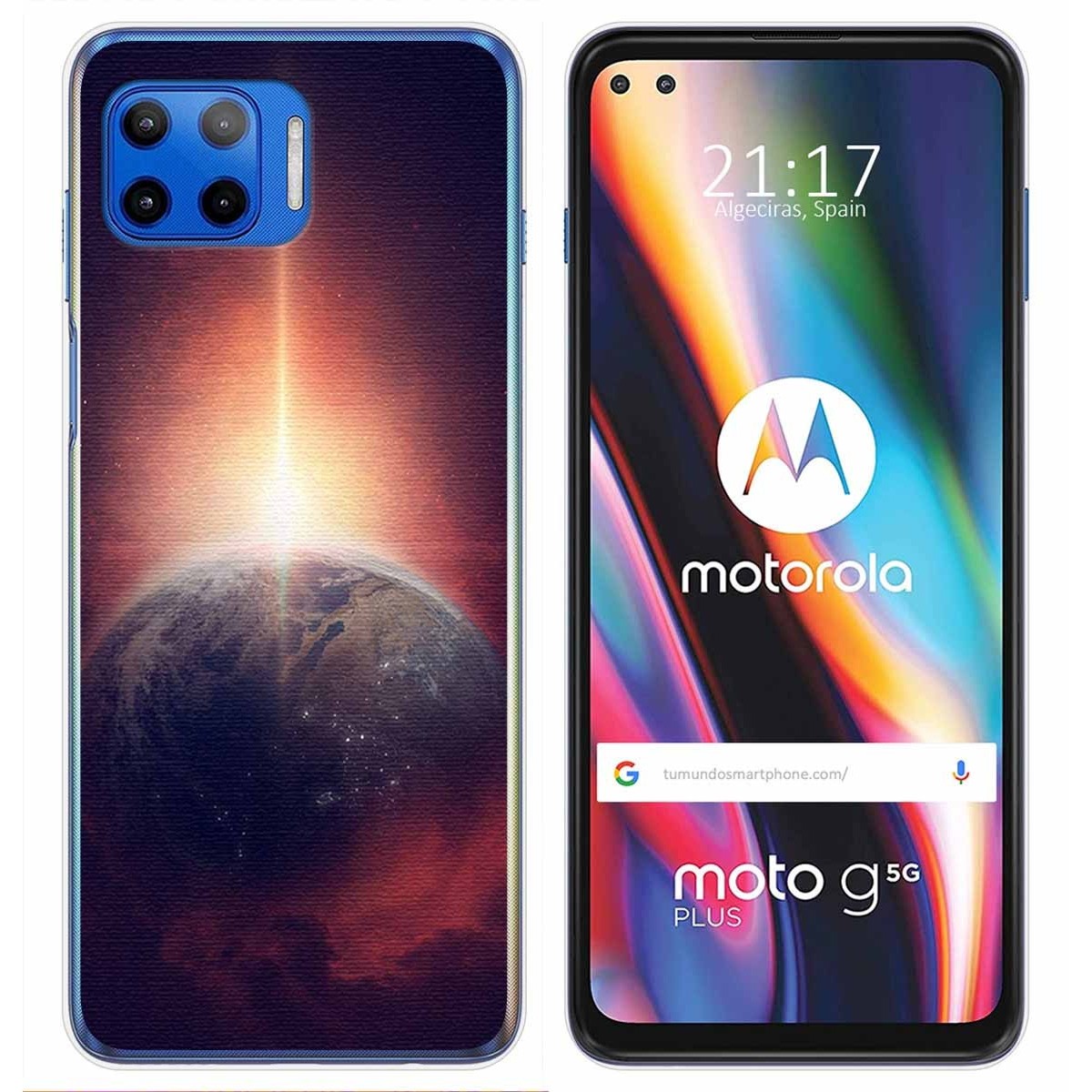 Funda Gel Tpu para Motorola Moto G 5G Plus diseño Tierra Dibujos
