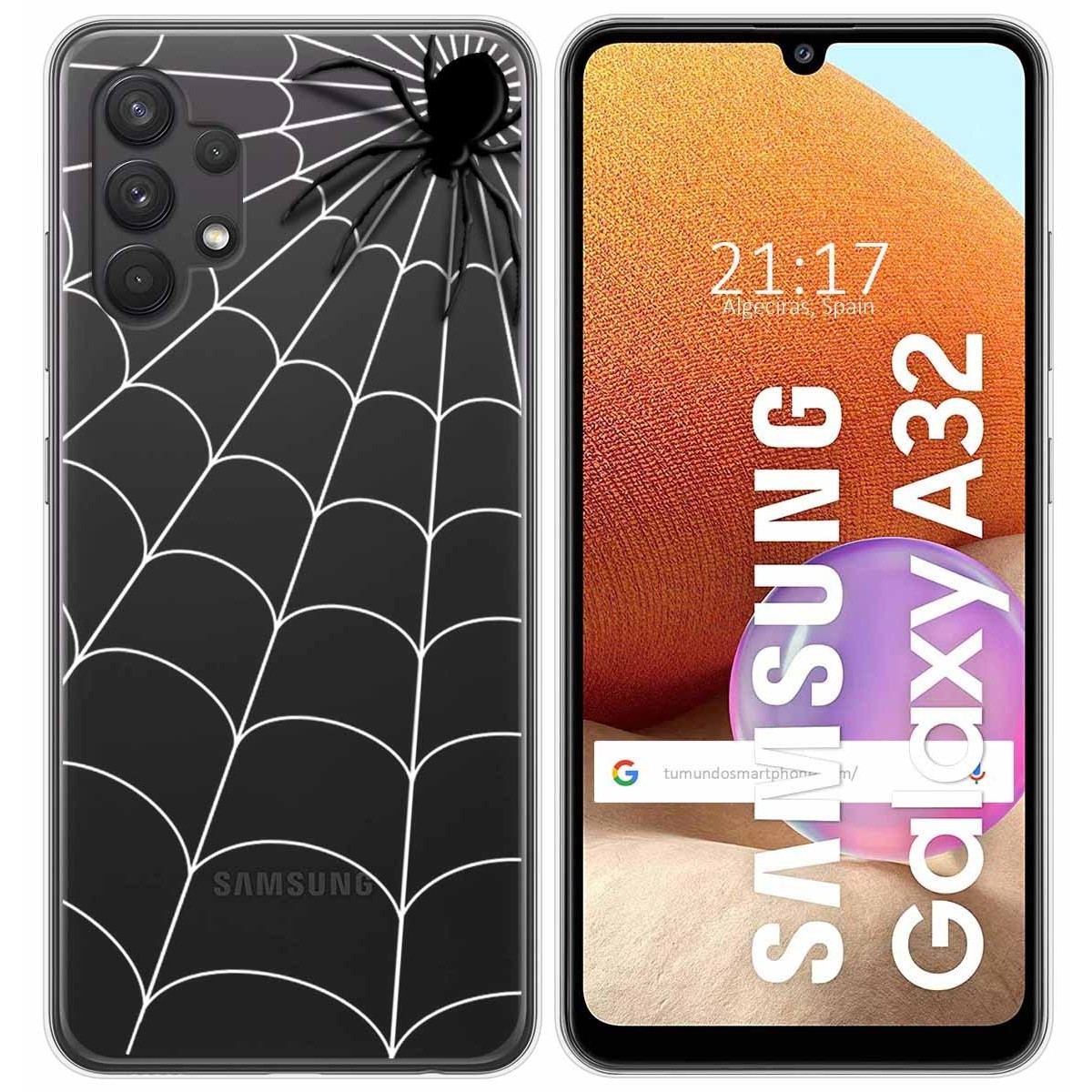 Funda Gel Transparente para Samsung Galaxy A32 4G diseño Araña Dibujos