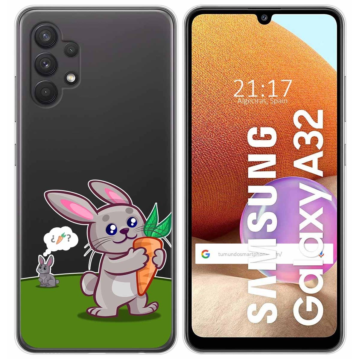 Funda Gel Transparente para Samsung Galaxy A32 4G diseño Conejo Dibujos