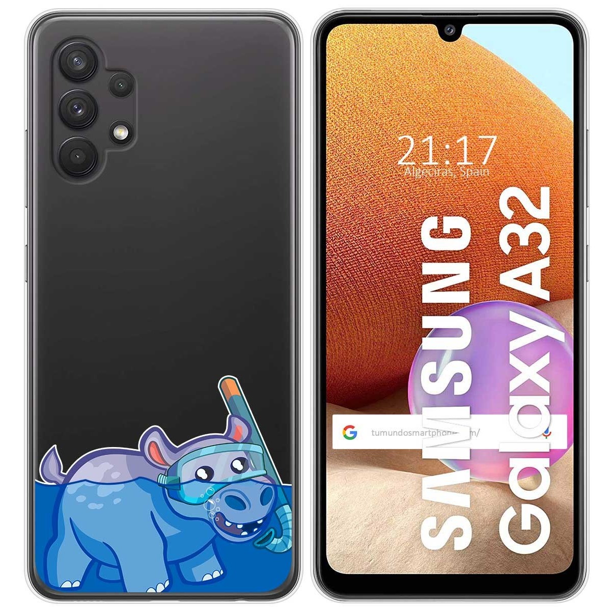 Funda Gel Transparente para Samsung Galaxy A32 4G diseño Hipo Dibujos