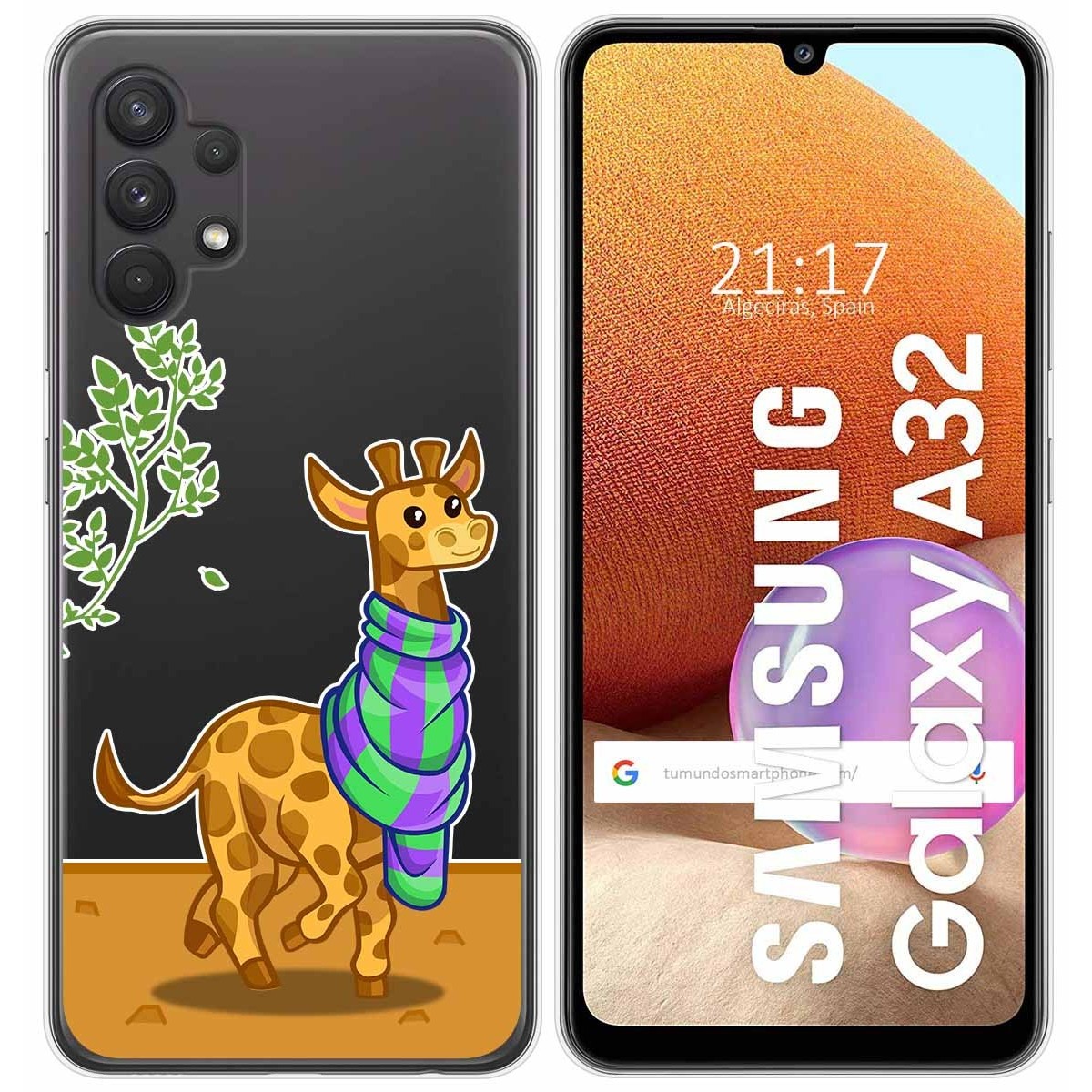 Funda Gel Transparente para Samsung Galaxy A32 4G diseño Jirafa Dibujos