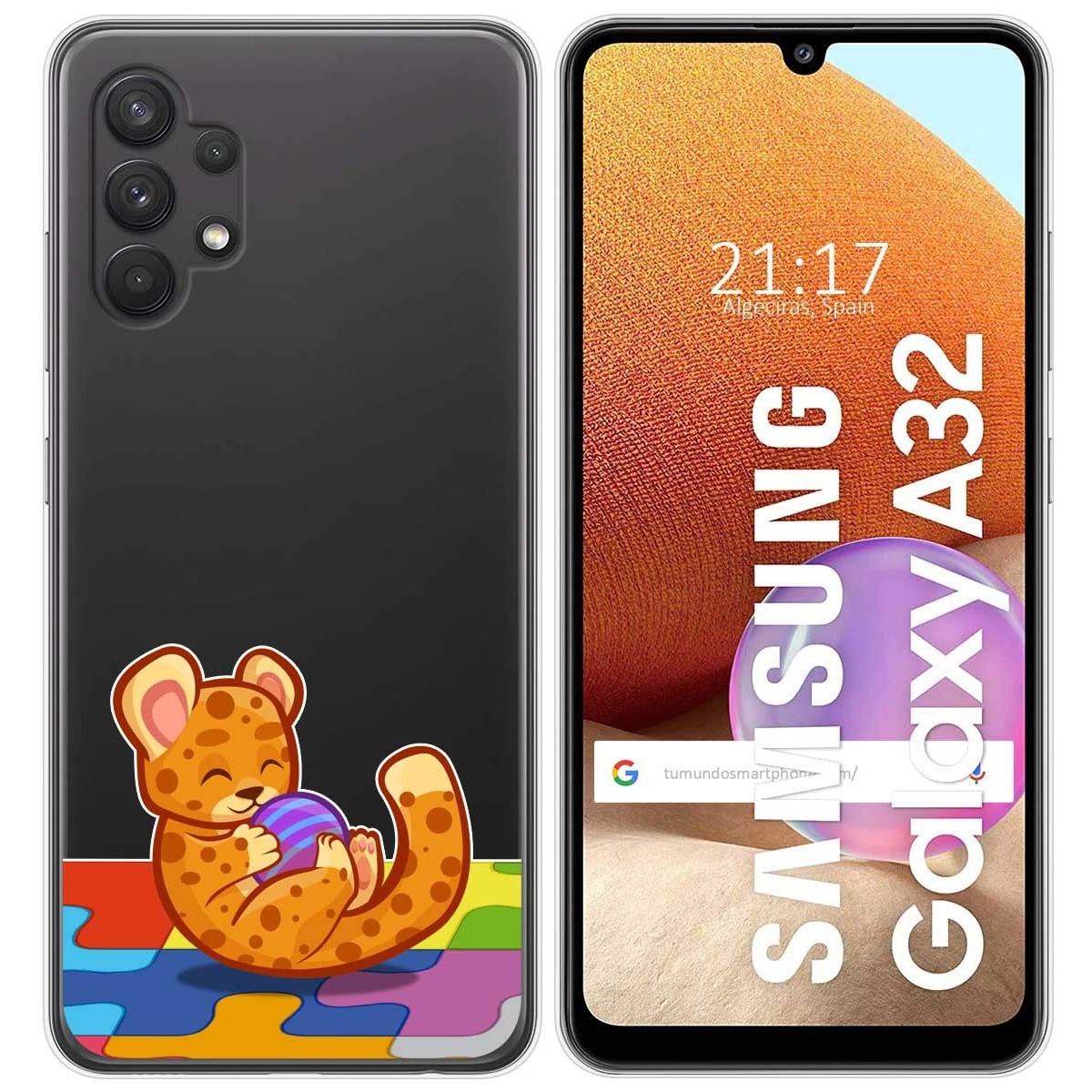 Funda Gel Transparente para Samsung Galaxy A32 4G diseño Leopardo Dibujos