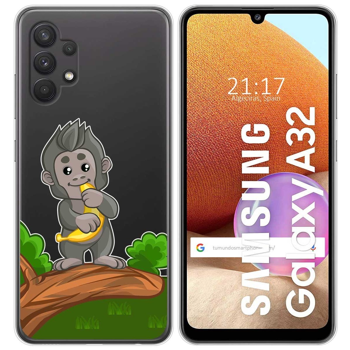 Funda Gel Transparente para Samsung Galaxy A32 4G diseño Mono Dibujos