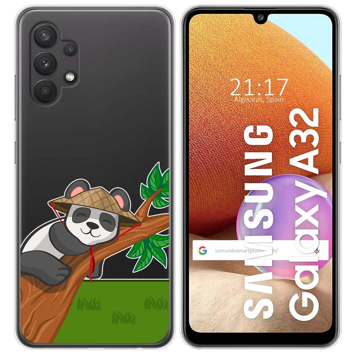 Funda Gel Transparente para Samsung Galaxy A32 4G diseño Panda Dibujos