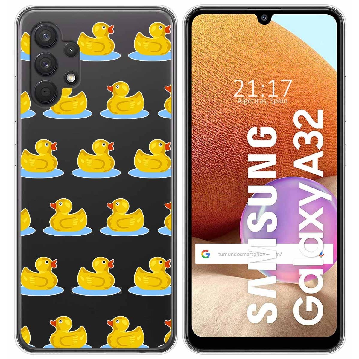 Funda Gel Transparente para Samsung Galaxy A32 4G diseño Pato Dibujos