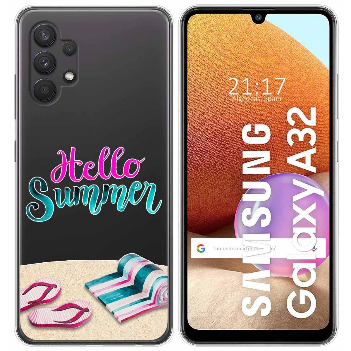 Funda Gel Transparente para Samsung Galaxy A32 4G diseño Summer Dibujos