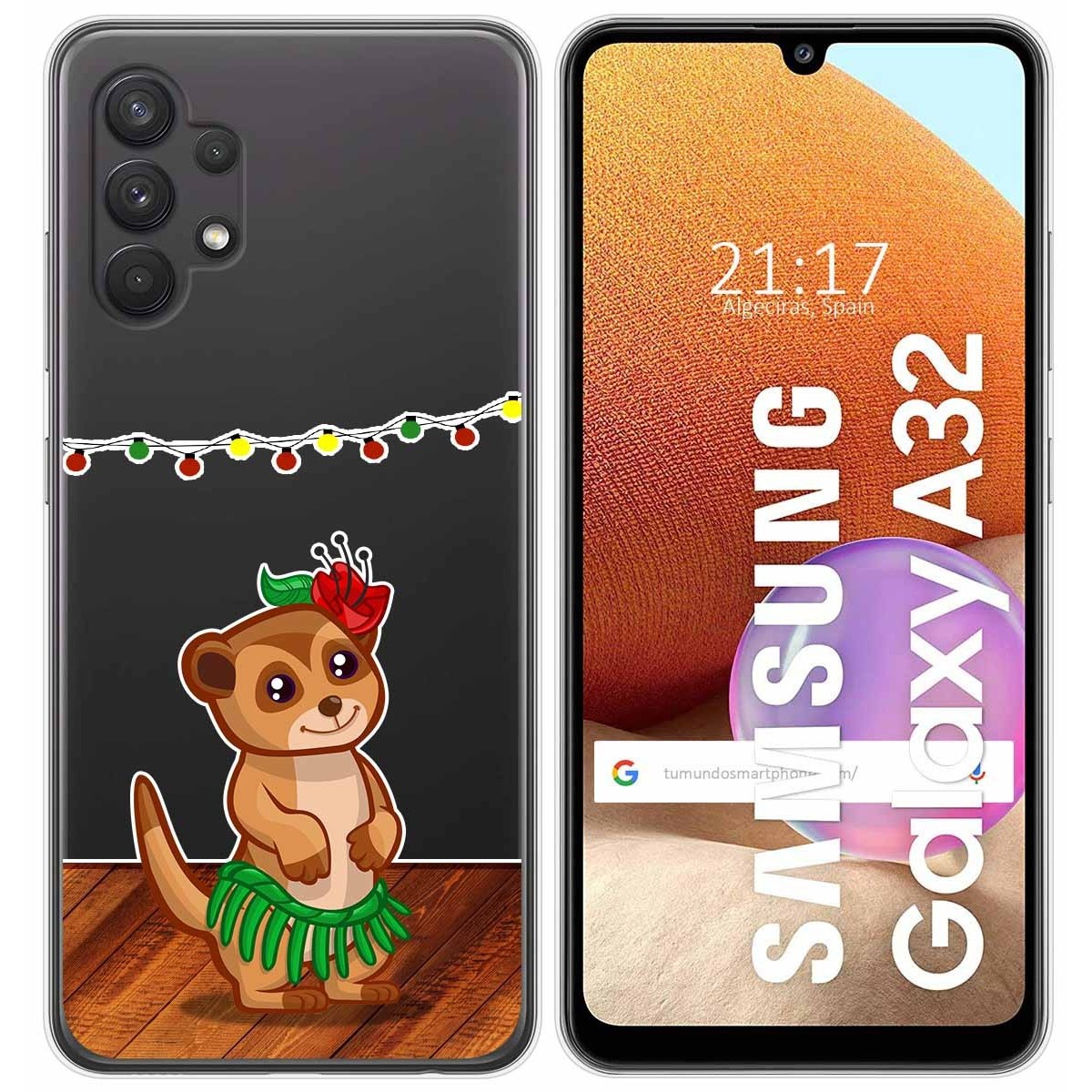 Funda Gel Transparente para Samsung Galaxy A32 4G diseño Suricata Dibujos