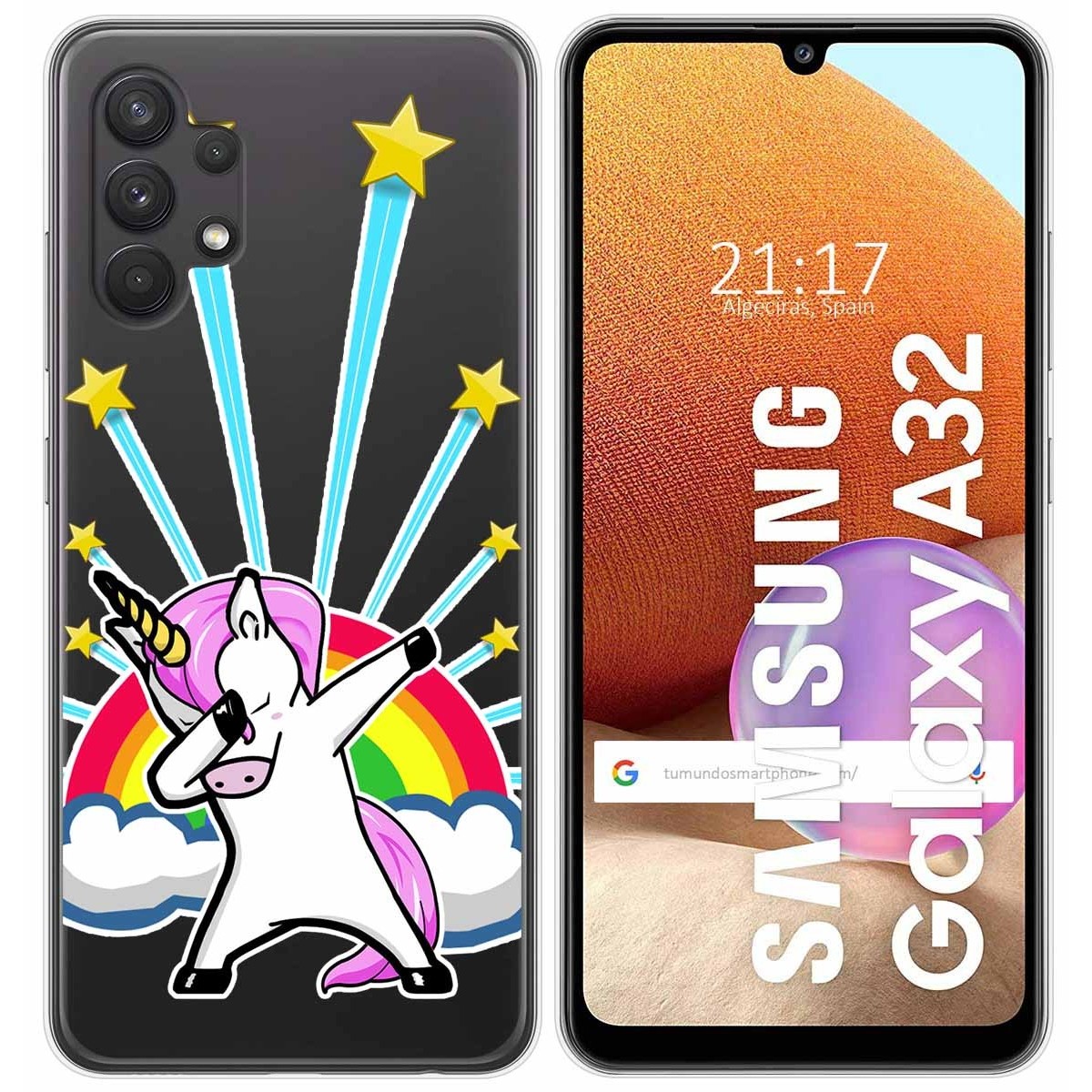 Funda Gel Transparente para Samsung Galaxy A32 4G diseño Unicornio Dibujos