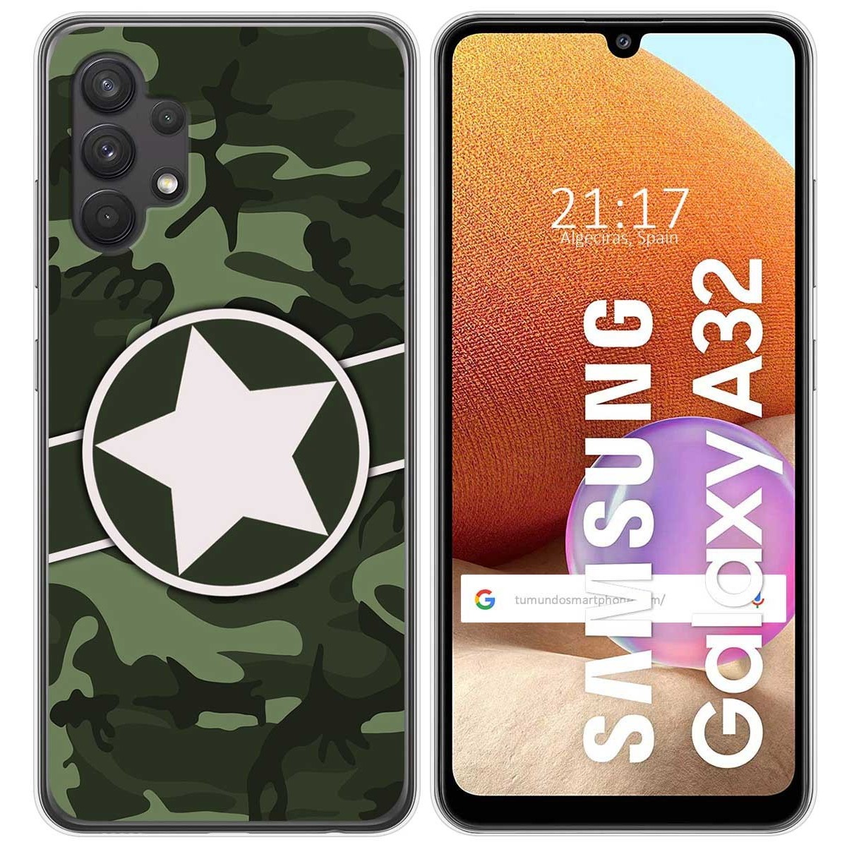 Funda Gel Tpu para Samsung Galaxy A32 4G diseño Camuflaje 01 Dibujos