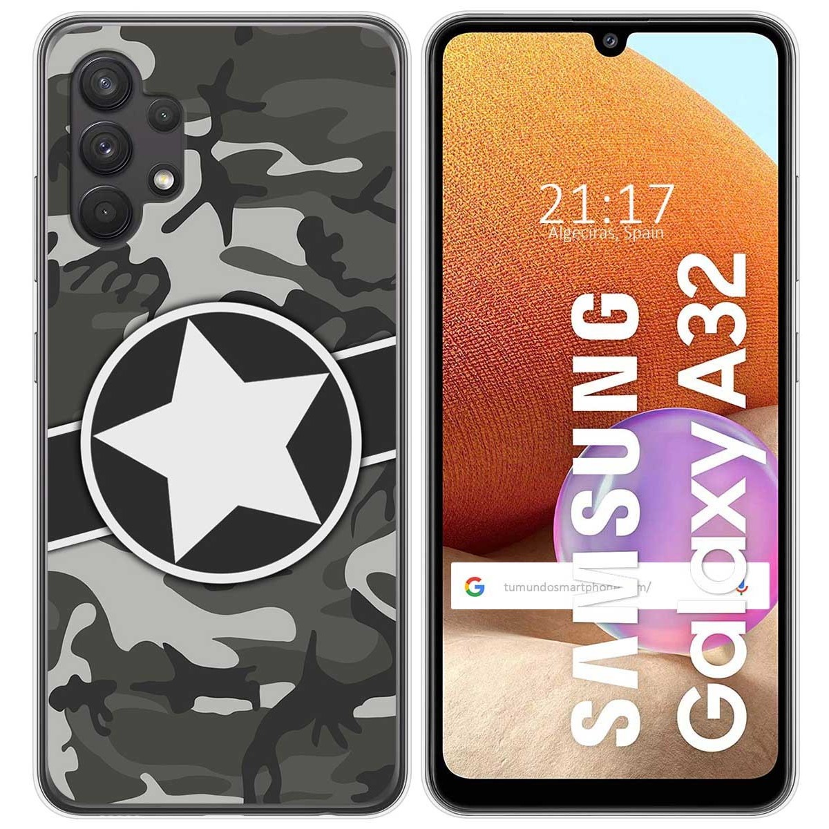 Funda Gel Tpu para Samsung Galaxy A32 4G diseño Camuflaje 02 Dibujos