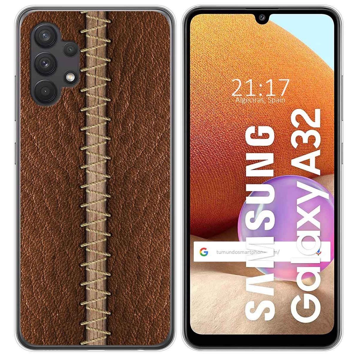 Funda Gel Tpu para Samsung Galaxy A32 4G diseño Cuero 01 Dibujos
