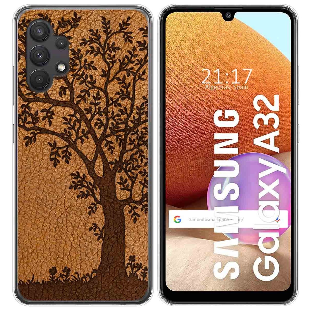 Funda Gel Tpu para Samsung Galaxy A32 4G diseño Cuero 03 Dibujos