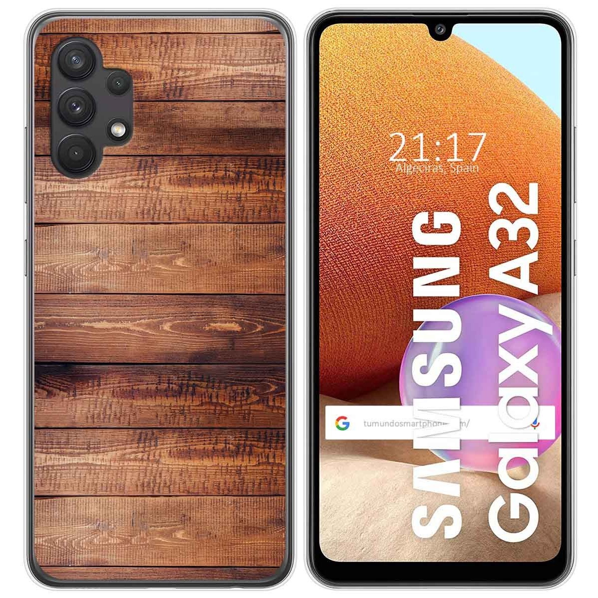 Funda Gel Tpu para Samsung Galaxy A32 4G diseño Madera 02 Dibujos