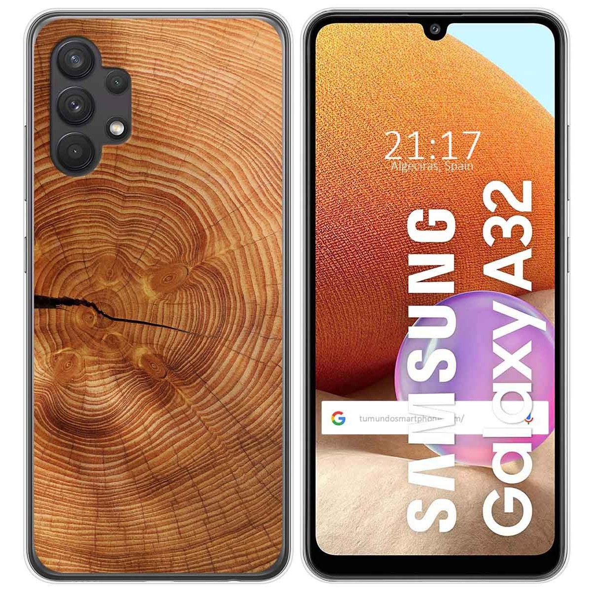 Funda Gel Tpu para Samsung Galaxy A32 4G diseño Madera 04 Dibujos
