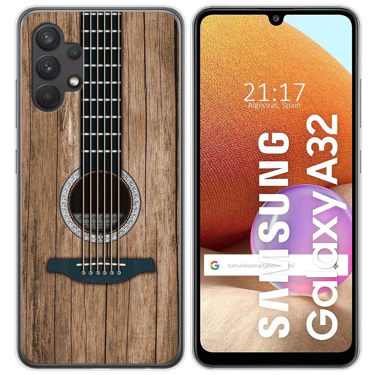 Funda Gel Tpu para Samsung Galaxy A32 4G diseño Madera 11 Dibujos