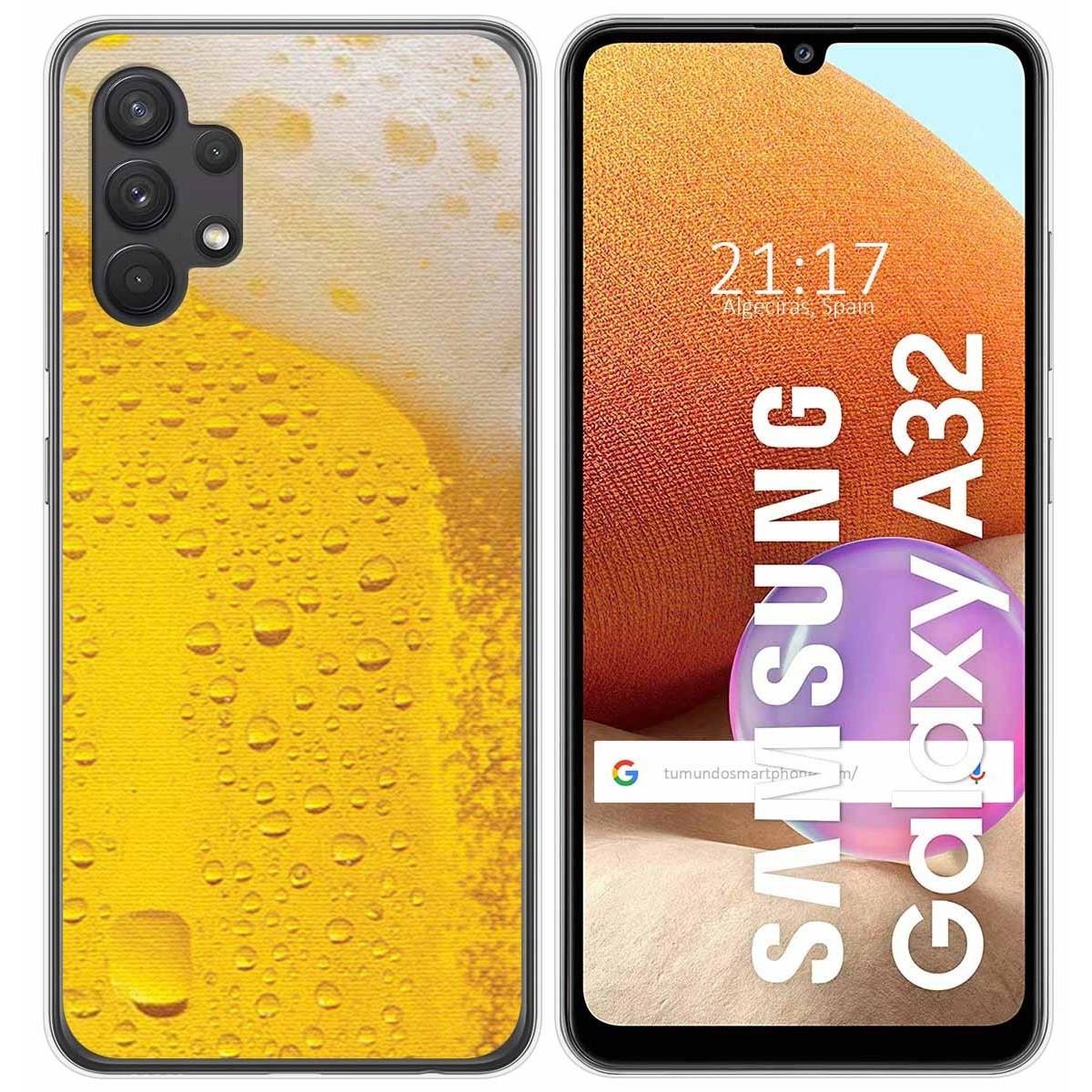 Funda Gel Tpu para Samsung Galaxy A32 4G diseño Cerveza Dibujos