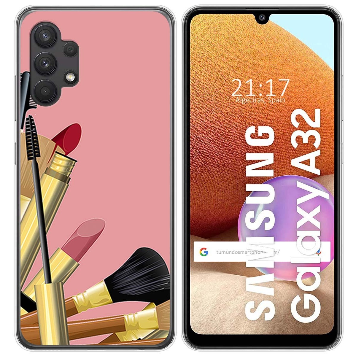 Funda Gel Tpu para Samsung Galaxy A32 4G diseño Brochas Dibujos