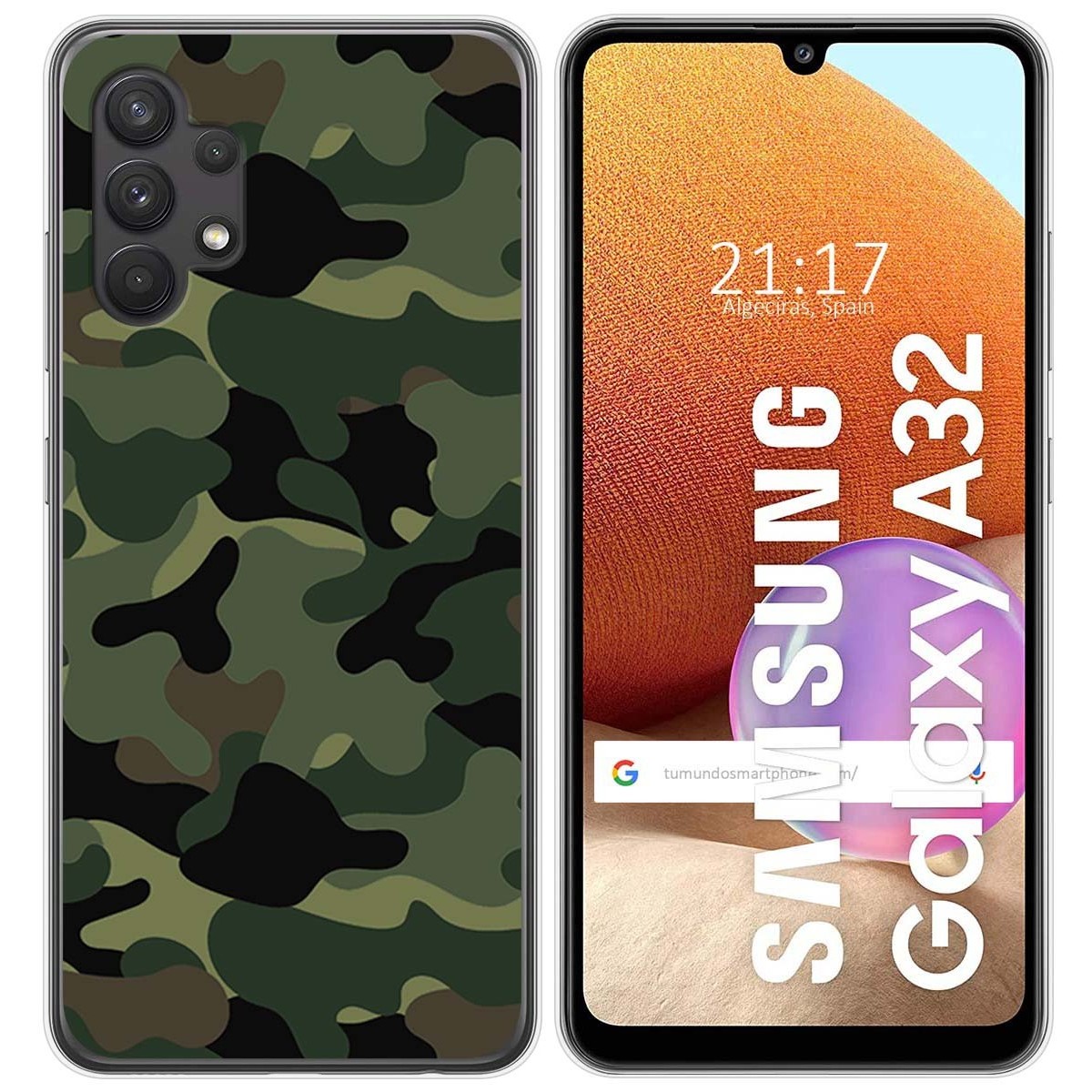 Funda Gel Tpu para Samsung Galaxy A32 4G diseño Camuflaje Dibujos