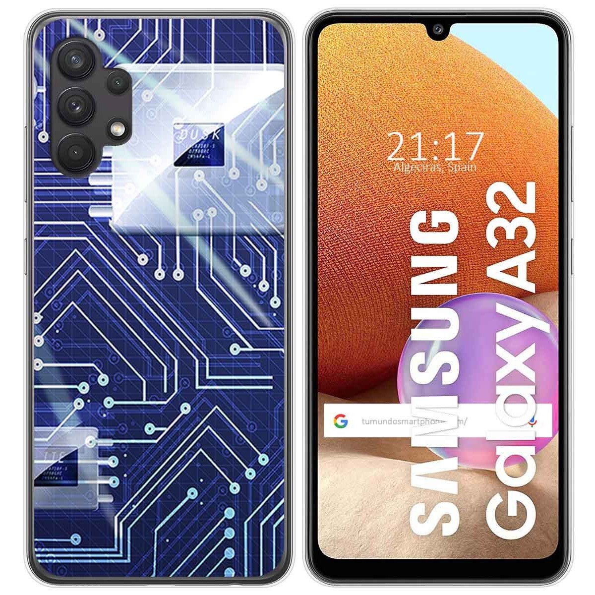 Funda Gel Tpu para Samsung Galaxy A32 4G diseño Circuito Dibujos